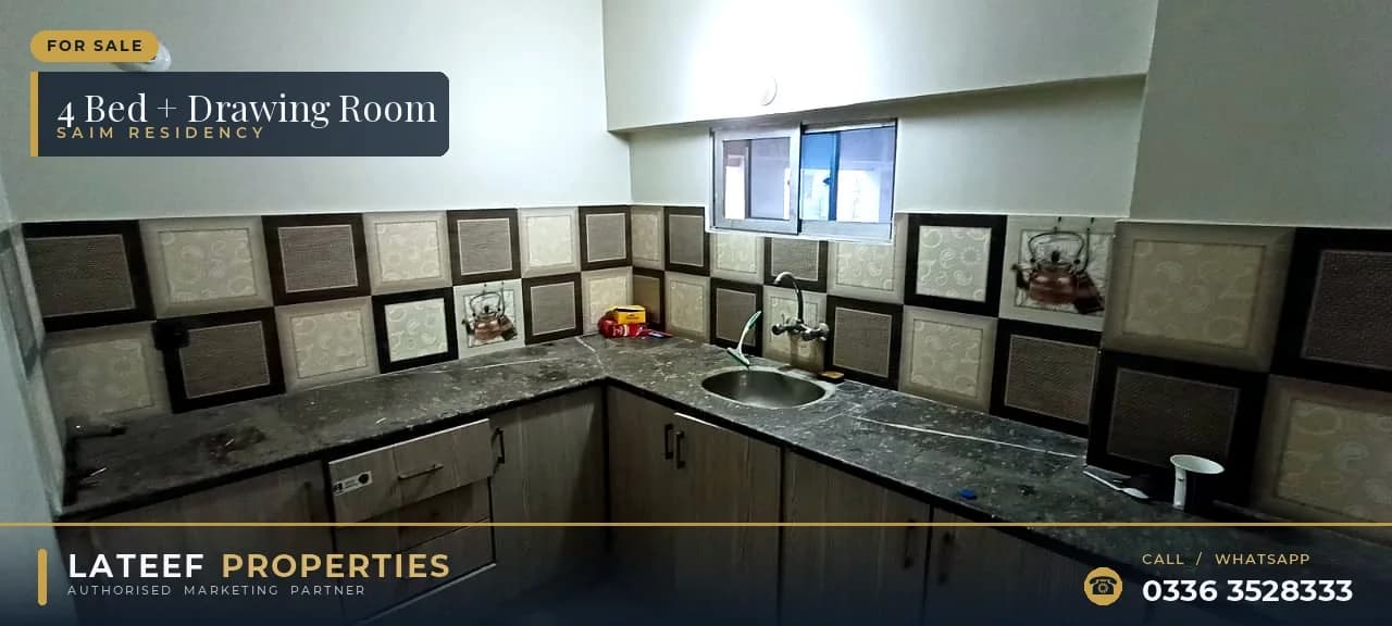 4-Bed Flat in Saim Residency, Gulshan-e-Iqbal 13-D/2 — Urgent Sale 2